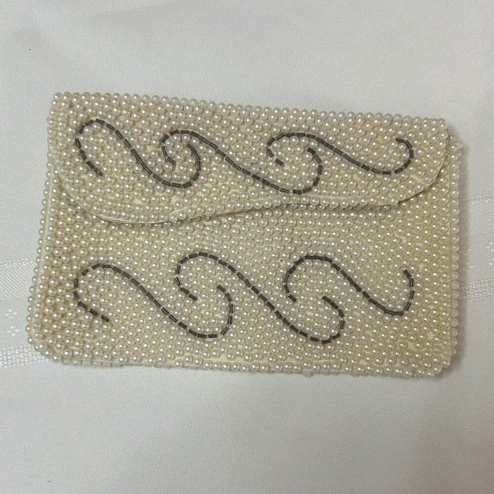 Vintage M.M. Kane Beaded Clutch purse from Hong Kong (1960s)